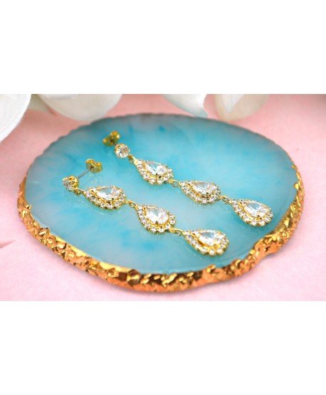 Kolczyki złote łezki z dżecikami