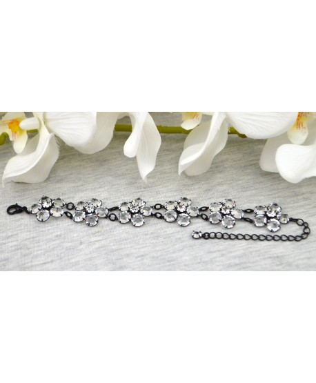 Bransoletka kryształki kwiatuszki