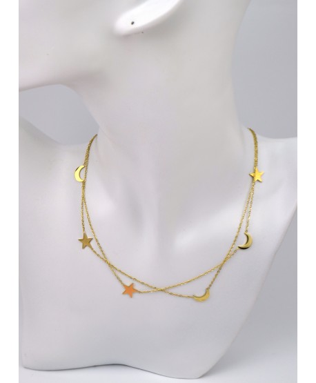 Naszyjnik długa celebrytka stal