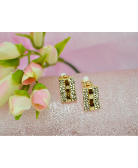 Klipsy złote geometryczne