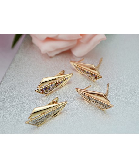 Kolczyki stal złote na angielskim zapięciu