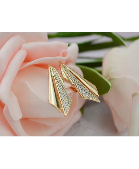 Kolczyki stal złote na angielskim zapięciu