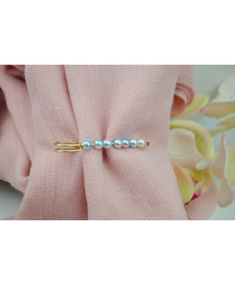 Broszka agrafka z kolorowymi koralikami