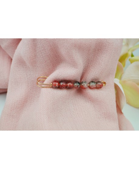 Broszka agrafka z kolorowymi koralikami