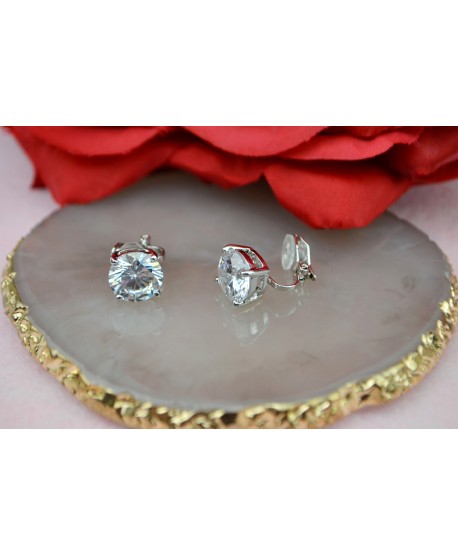 Klipsy stal duża cyrkonia