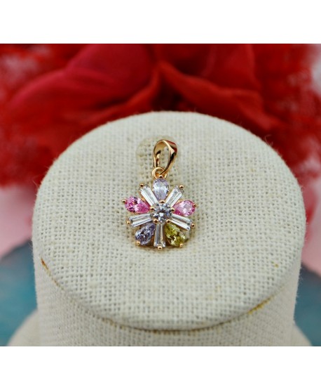 Zawieszka stal złota pastelowy kwiat