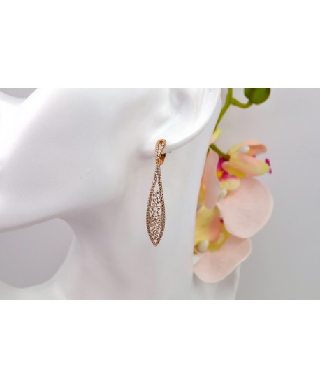 Kolczyki stal złote wiszące sopelki