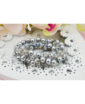 Gumki ozdobne do włosów z perełkami i kryształkami kolory