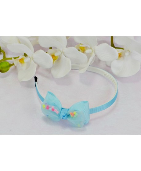 Opaska z tiulową kokardką- kolory