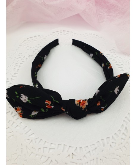 Opaski z węzełkiem i kokardką z kwiatowym motywem