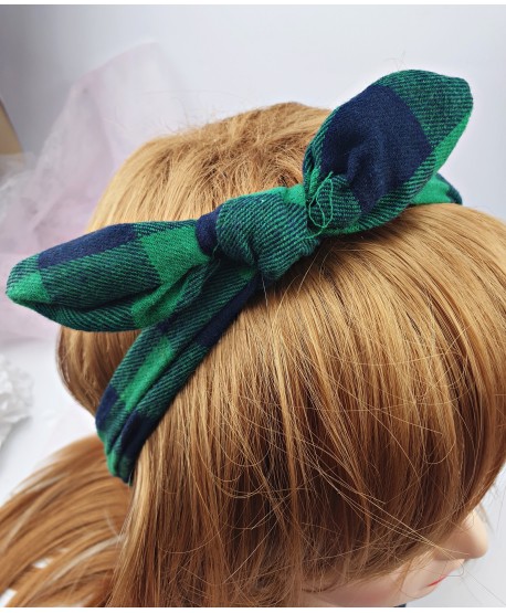 Opaski na gumce z kokardką w kratkę