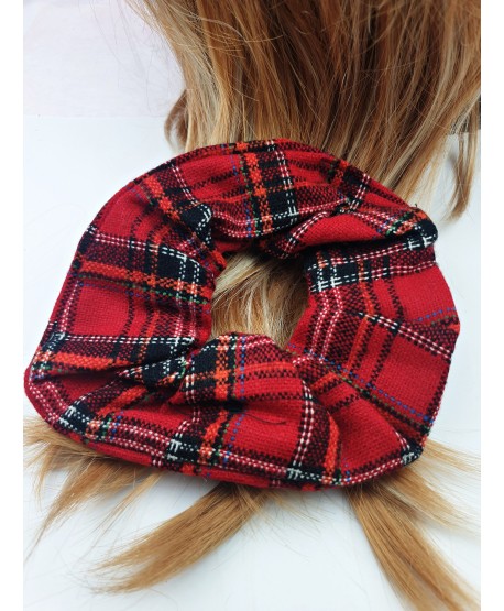 Gumka do włosów scrunchie w kratkę