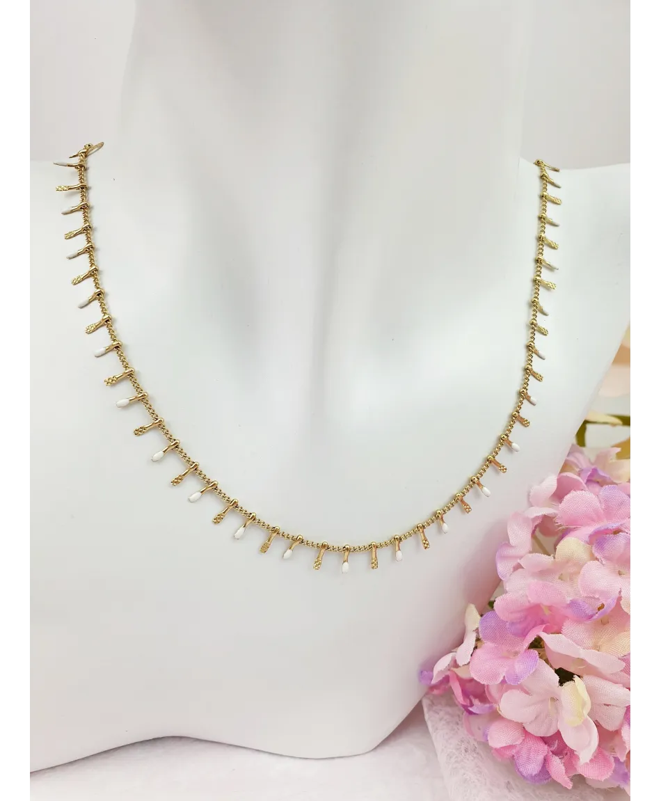 Choker stal złocona biały lub czerwony Choker stal złocona biały lub czerwony