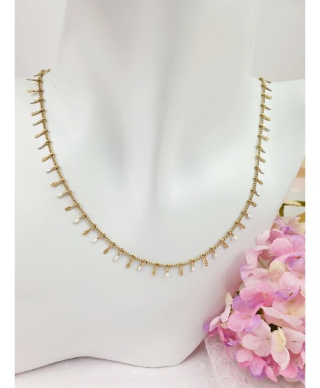 Choker stal złocona biały lub czerwony