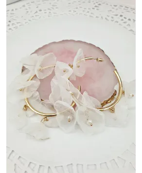 Kolczyki jedwabne białe koła