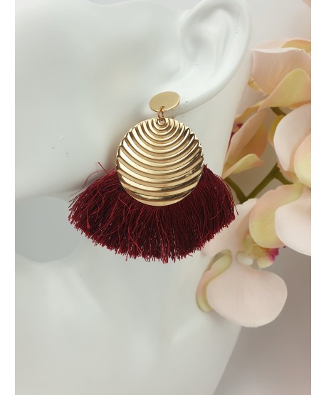 Kolczyki chwosty ze złotym kołem kolory