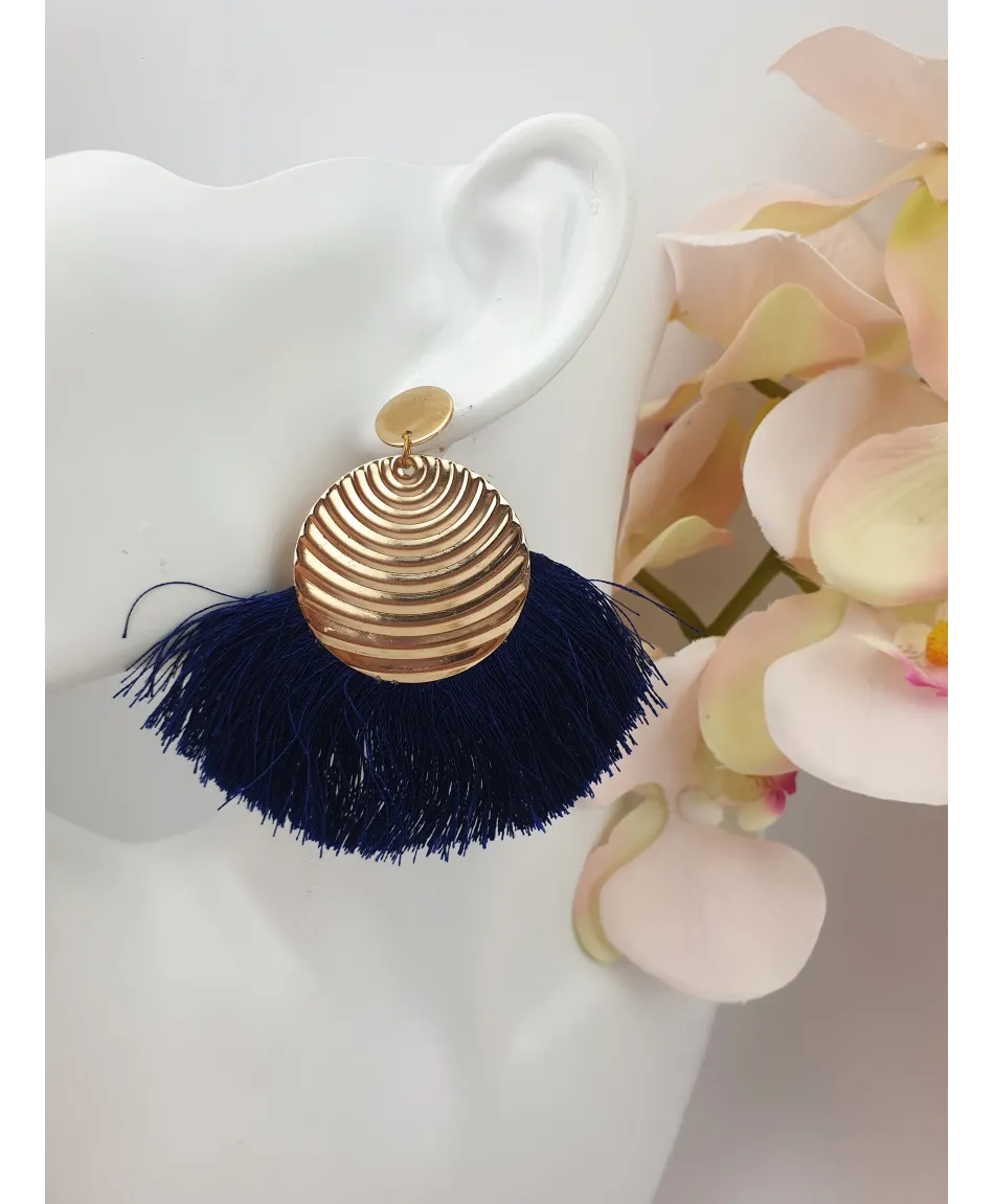 Kolczyki chwosty ze złotym kołem kolory