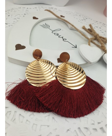 Kolczyki chwosty ze złotym kołem kolory