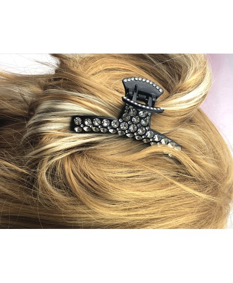 Spinka ozdobna ze srebrnymi lub opalizującymi cyrkoniami