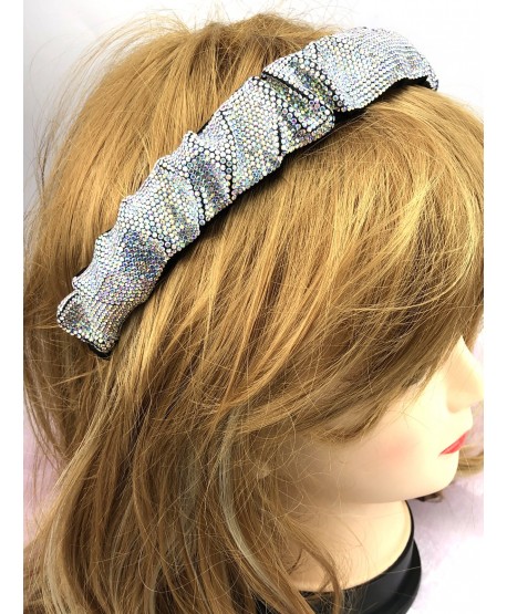 Ozdobna opaska z marszczonego materiału i cyrkonii