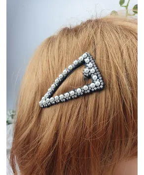 Spinka ozdobny pyk z perełkami i cyrkoniami
