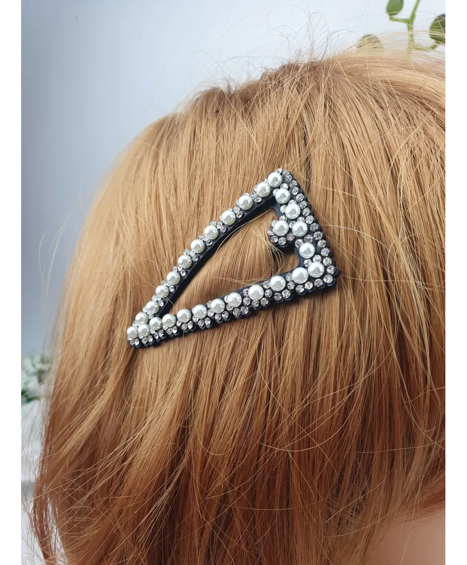 Spinka ozdobny pyk z perełkami i cyrkoniami