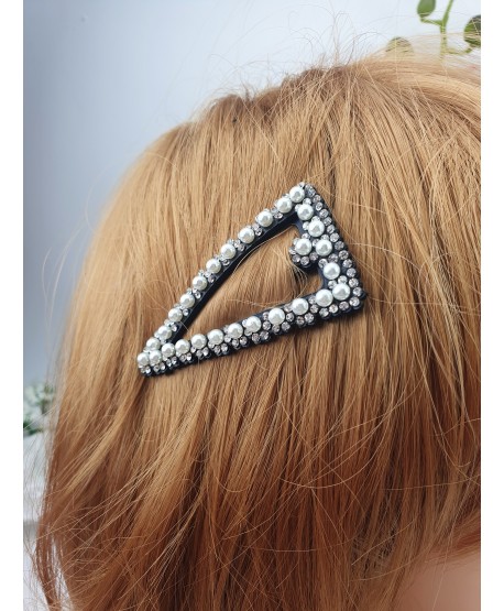 Spinka ozdobny pyk z perełkami i cyrkoniami