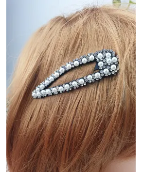 Spinka ozdobny pyk z perełkami i cyrkoniami