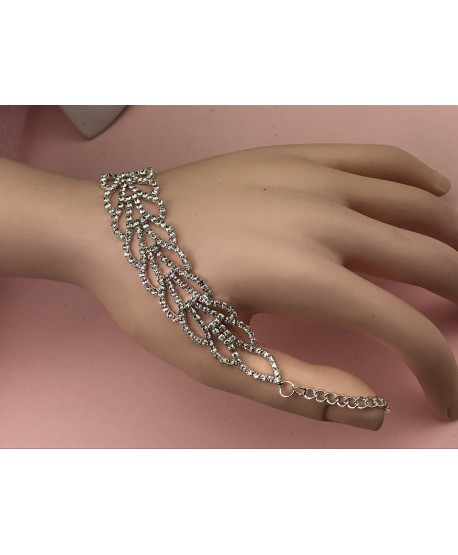 Bransoletka srebrna dżetowa