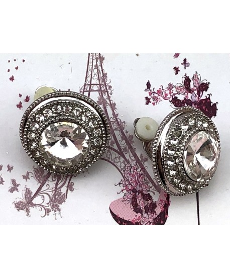 Klipsy srebrne duże oczko