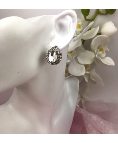 Klipsy srebrne łezka