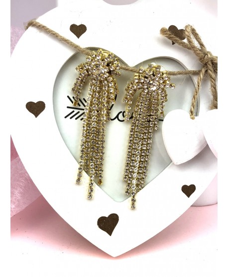 Klipsy długie wieczorowe złote/srebrne