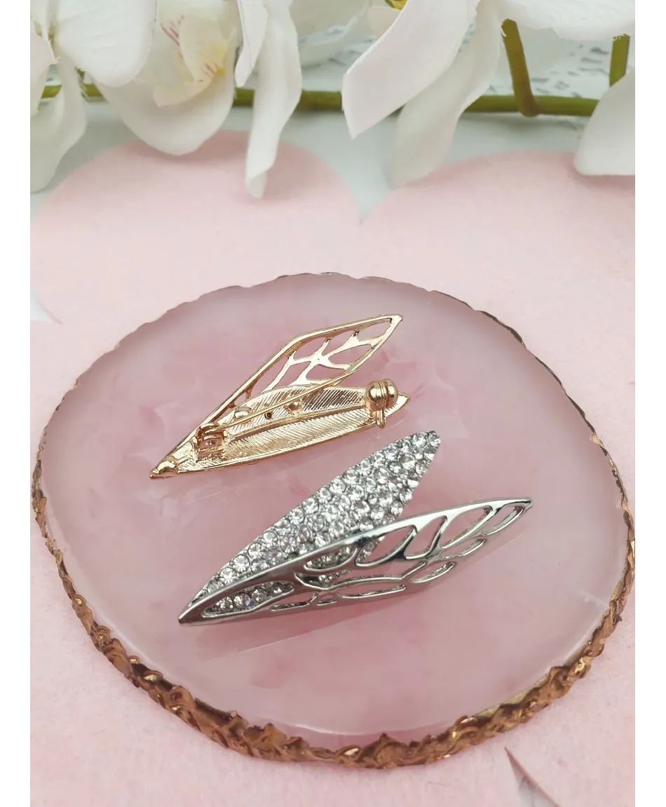 Broszka geometryczna złota/srebrna