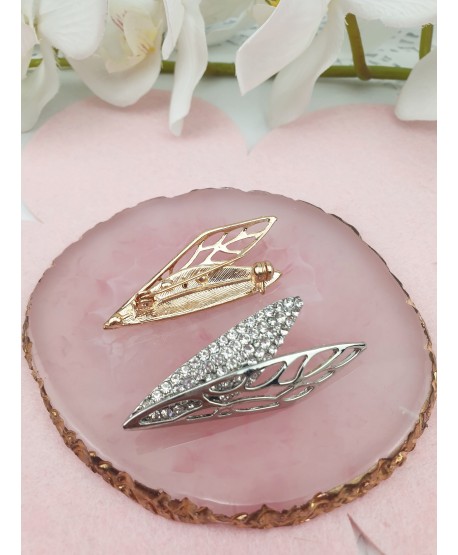 Broszka geometryczna złota/srebrna