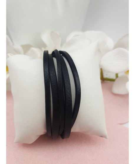 Bransoletka męska skórzana pięć rzemyków