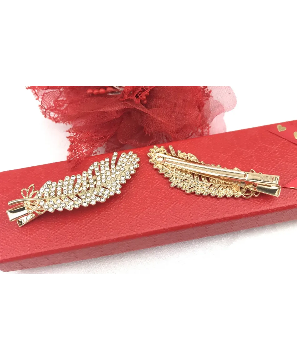 Spinka do włosów liść wysadzany dżecikami