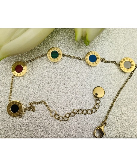 Bransoletka z kółeczkami z różnokolorową emalią