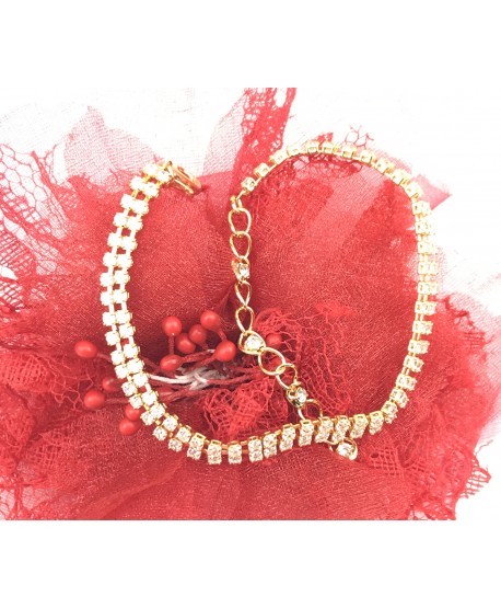 Bransoletka złota dżetowa dwurzędowa