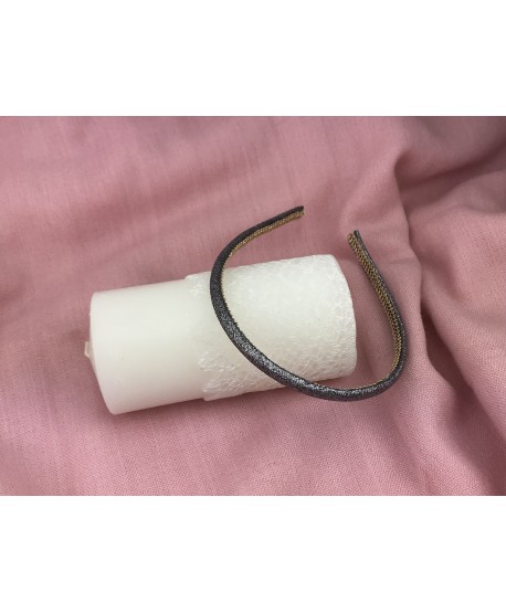 Opaska brokatowa ciemno szara