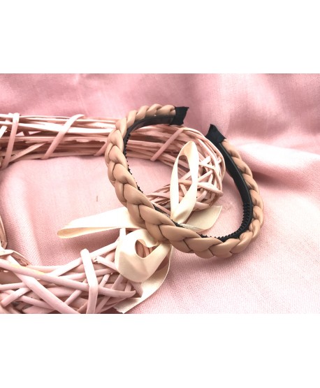 Opaska warkocz ze skóry ekologicznej