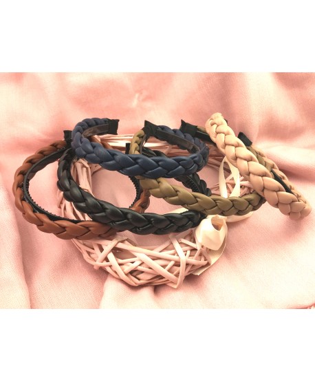 Opaska warkocz ze skóry ekologicznej