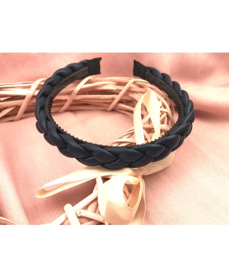 Opaska warkocz ze skóry ekologicznej