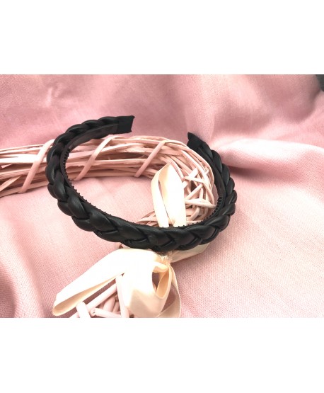 Opaska warkocz ze skóry ekologicznej