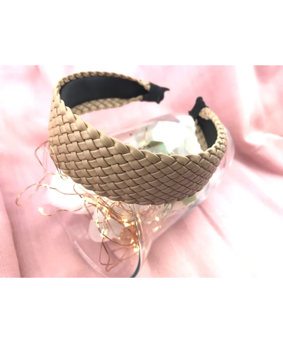 Opaska plecionka ze skóry ekologicznej