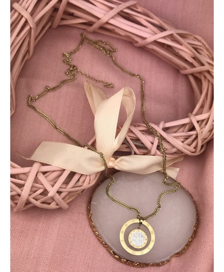 Naszyjnik/wisior złoty stal cyfry rzymskie