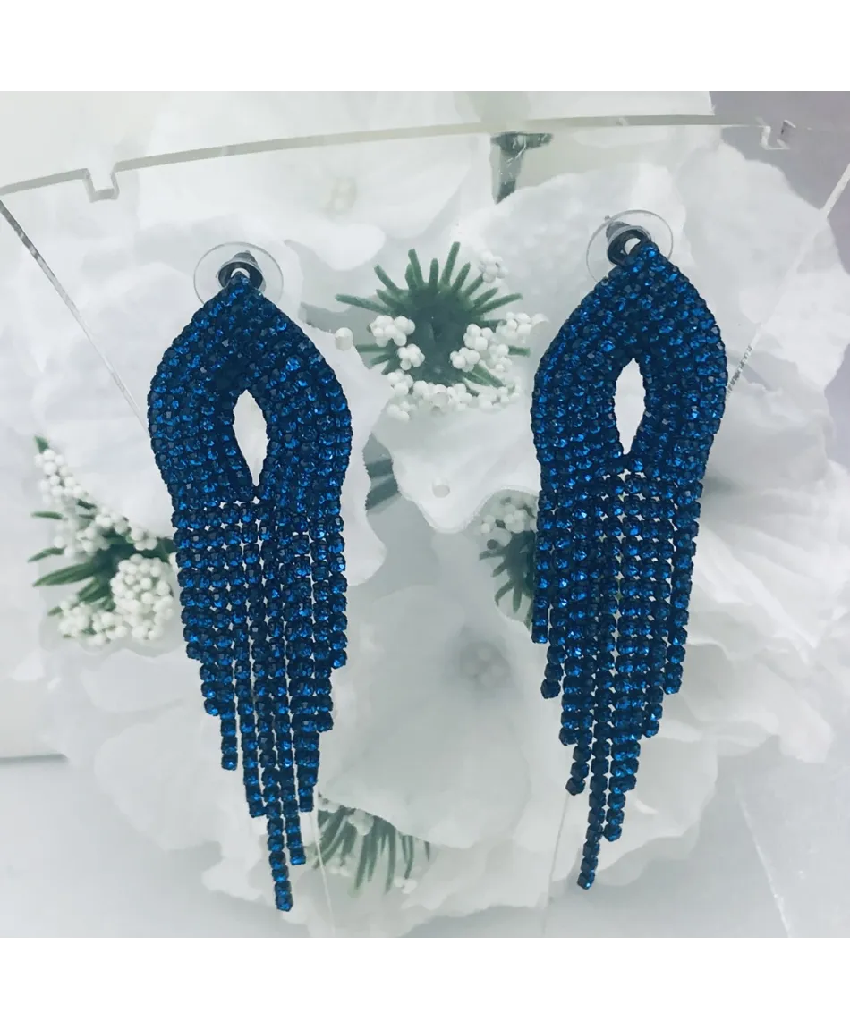 Kolczyki dżetowe niebieskie różne wzory