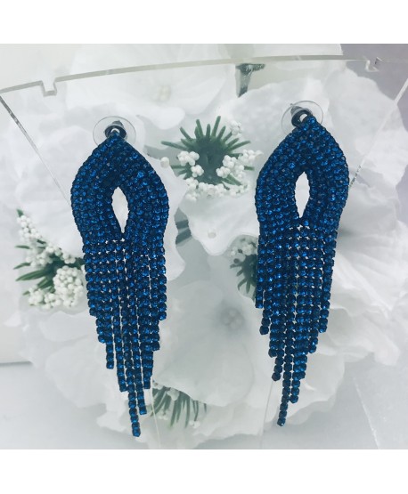 Kolczyki dżetowe niebieskie różne wzory