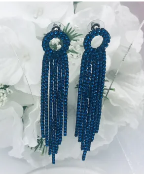 Kolczyki dżetowe niebieskie różne wzory