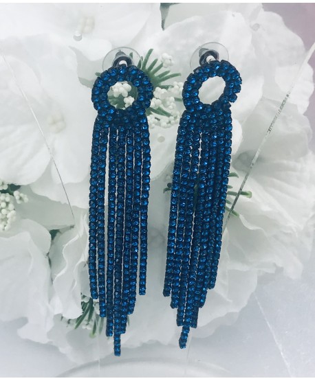 Kolczyki dżetowe niebieskie różne wzory