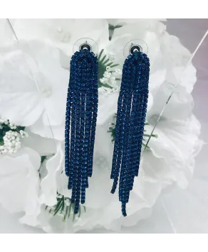 Kolczyki dżetowe niebieskie różne wzory